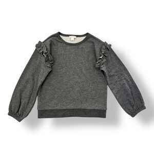 Crewcuts | Girls’ Ruffle Shoulder Sweatshirt (M) 🩶